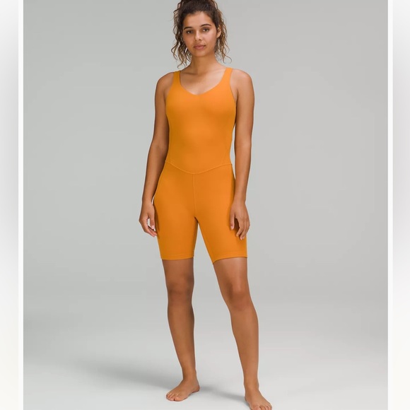 lululemon athletica Other - Lululemon Align Bodysuit/Onesie 8” Size 4 in Autumn Orange GUC